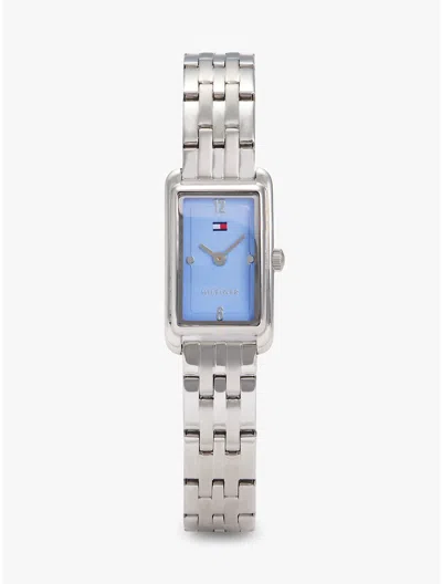 Tommy Hilfiger 16mm Rectangle Link Watch In Metallic