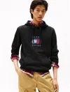 Tommy Hilfiger 1985 Flag Graphic Hoodie In Black