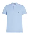 Tommy Hilfiger Slim-fit Cotton-blend Polo Shirt In Blue