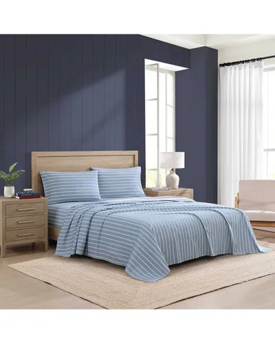 TOMMY HILFIGER TOMMY HILFIGER 200 THREAD COUNT EFFORTLESS STRIPE PRINTED COTTON PERCALE SHEET SET