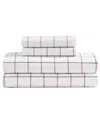 Tommy Hilfiger 200 Thread Count Glasgow Windowpane Cotton Percale Sheet Set