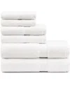 Tommy Hilfiger 200 Thread Count Modern American Solid Carded Cotton Z-twist 6pc Towel Set In White