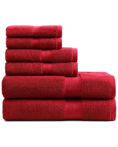 TOMMY HILFIGER TOMMY HILFIGER 200 THREAD COUNT MODERN AMERICAN SOLID CARDED COTTON Z-TWIST 6PC TOWEL SET