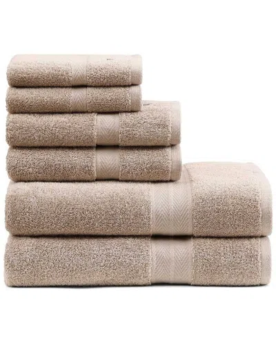 TOMMY HILFIGER TOMMY HILFIGER 200 THREAD COUNT MODERN AMERICAN SOLID CARDED COTTON Z-TWIST 6PC TOWEL SET