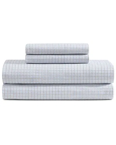TOMMY HILFIGER TOMMY HILFIGER 200 THREAD COUNT NEW ENGLAND PLAID COTTON PERCALE SHEET SET