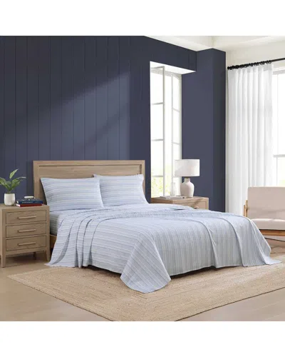 TOMMY HILFIGER TOMMY HILFIGER 200 THREAD COUNT SAILING STRIPE PRINTED COTTON PERCALE SHEET SET