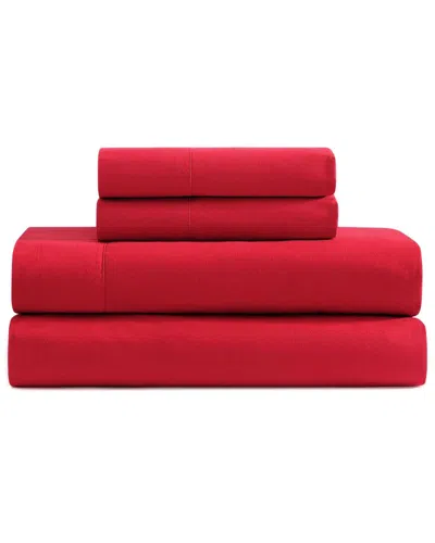 TOMMY HILFIGER TOMMY HILFIGER 200 THREAD COUNT SOLID COTTON PERCALE SHEET SET