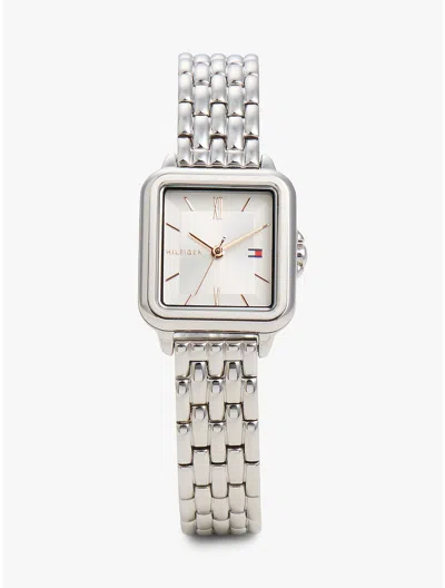Tommy Hilfiger 24mm Square Dial Watch In Metallic