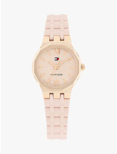 Tommy Hilfiger 25mm Shimmer Dial Dress Watch In Gold