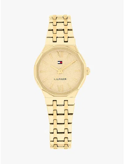 Tommy Hilfiger 25mm Shimmer Dial Dress Watch In Gold
