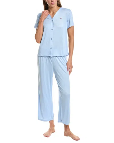 Tommy Hilfiger 2pc Pointelle T-shirt & Boxer Set In Blue