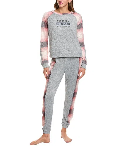 Tommy Hilfiger 2pc Shirt & Pant Sleep Set In Gray