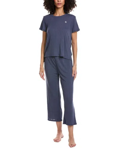 Tommy Hilfiger 2pc T-shirt & Crop Pant Pajama Set In Blue
