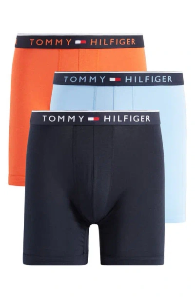 Tommy Hilfiger 3-pack Assorted Stretch Boxer Briefs In Hazy Blue