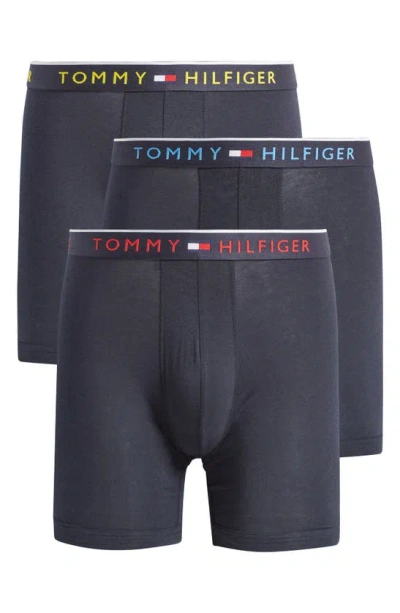Tommy Hilfiger 3-pack Assorted Stretch Boxer Briefs In Navy Multi