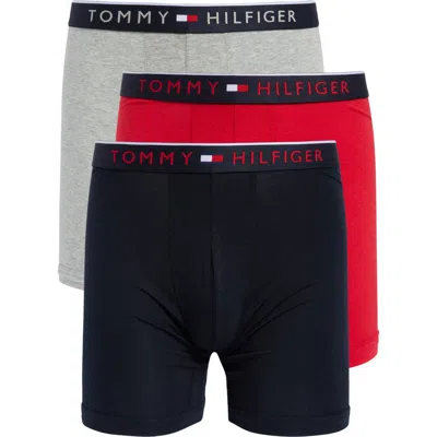 Tommy Hilfiger 3-pack Assorted Stretch Boxer Briefs In Red Multi