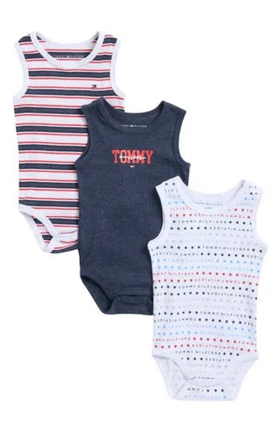 Tommy Hilfiger Babies'  3-pack Bodysuits In Blue