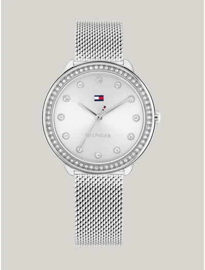 Tommy Hilfiger 32mm Stainless Steel Mesh Bracelet Watch In Silver