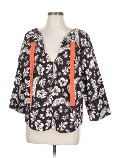 Pre-owned Tommy Hilfiger 3/4 Sleeve Blouse In Black