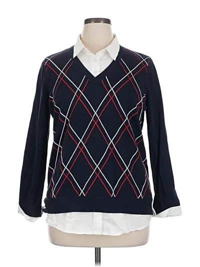 Pre-owned Tommy Hilfiger 3/4 Sleeve Blouse In Blue