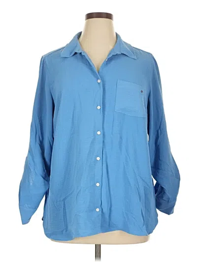 Pre-owned Tommy Hilfiger 3/4 Sleeve Blouse In Blue