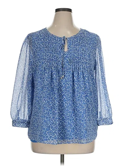 Pre-owned Tommy Hilfiger 3/4 Sleeve Blouse In Blue