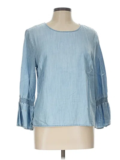 Pre-owned Tommy Hilfiger 3/4 Sleeve Blouse In Blue