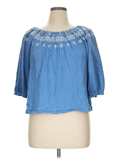 Pre-owned Tommy Hilfiger 3/4 Sleeve Blouse In Blue
