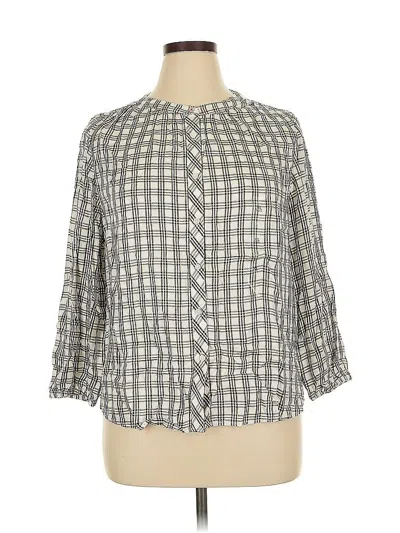 Pre-owned Tommy Hilfiger 3/4 Sleeve Blouse In Gray