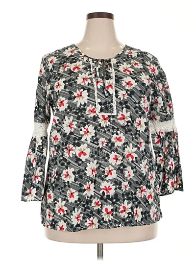 Pre-owned Tommy Hilfiger 3/4 Sleeve Blouse In Gray