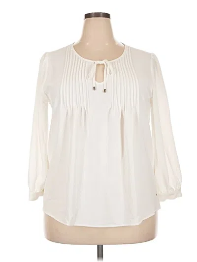 Pre-owned Tommy Hilfiger 3/4 Sleeve Blouse In Ivory