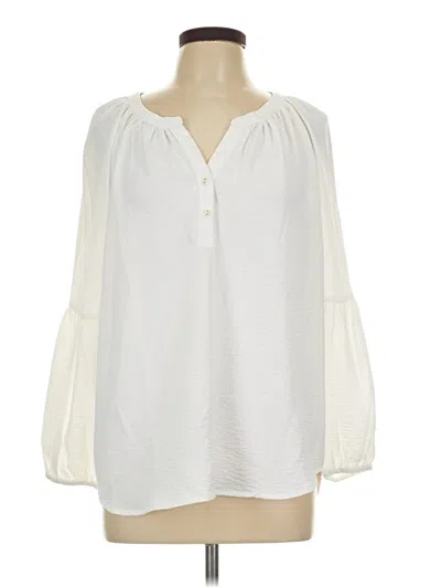 Pre-owned Tommy Hilfiger 3/4 Sleeve Blouse In Ivory