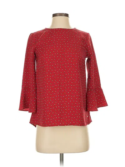 Pre-owned Tommy Hilfiger 3/4 Sleeve Blouse In Red