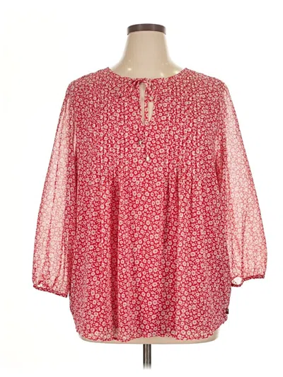 Pre-owned Tommy Hilfiger 3/4 Sleeve Blouse In Red