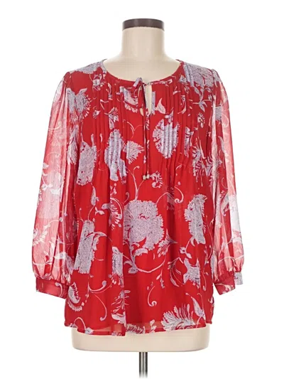Pre-owned Tommy Hilfiger 3/4 Sleeve Blouse In Red