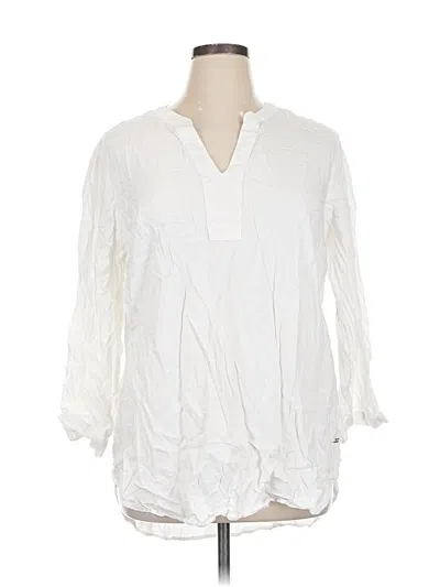 Pre-owned Tommy Hilfiger 3/4 Sleeve Blouse In White