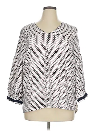 Pre-owned Tommy Hilfiger 3/4 Sleeve Blouse In White