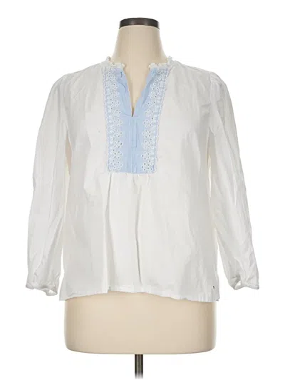 Pre-owned Tommy Hilfiger 3/4 Sleeve Blouse In White