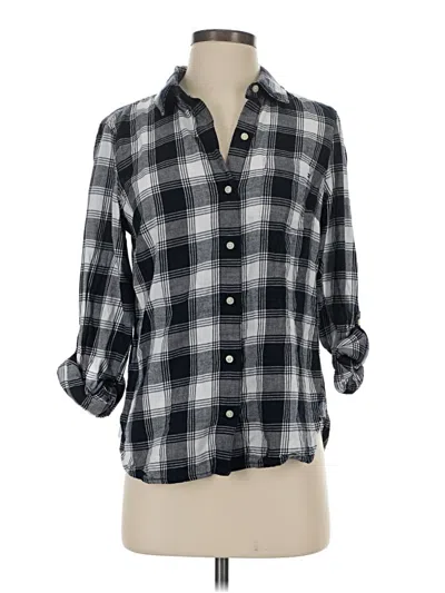 Pre-owned Tommy Hilfiger 3/4 Sleeve Button Down Shirt In Black