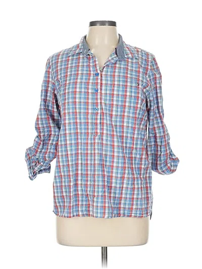 Pre-owned Tommy Hilfiger 3/4 Sleeve Button Down Shirt In Blue