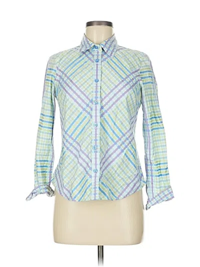 Pre-owned Tommy Hilfiger 3/4 Sleeve Button Down Shirt In Blue