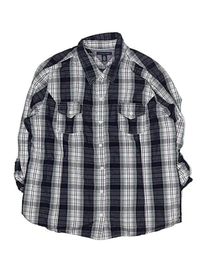 Pre-owned Tommy Hilfiger Kids' 3/4 Sleeve Button Down Shirt In Blue