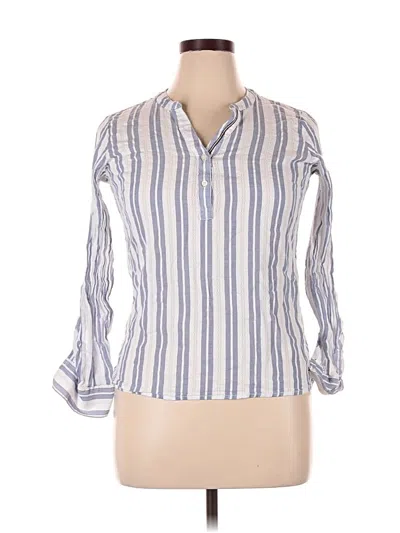 Pre-owned Tommy Hilfiger 3/4 Sleeve Button Down Shirt In Blue