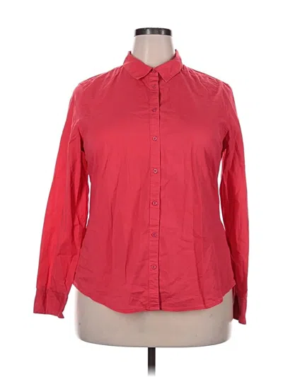Pre-owned Tommy Hilfiger 3/4 Sleeve Button Down Shirt In Red