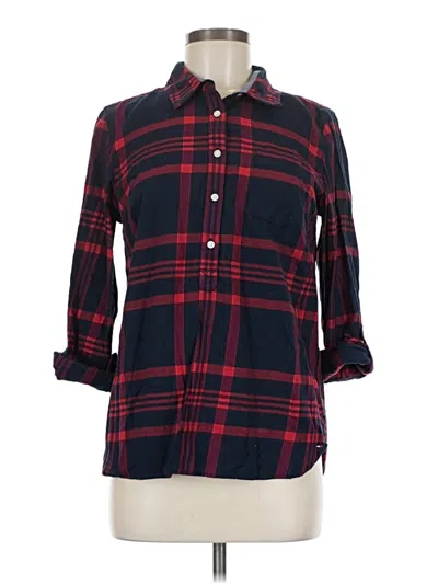 Pre-owned Tommy Hilfiger 3/4 Sleeve Button Down Shirt In Red