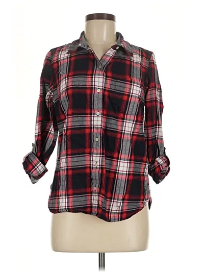 Pre-owned Tommy Hilfiger 3/4 Sleeve Button Down Shirt In Red