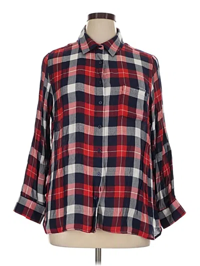 Pre-owned Tommy Hilfiger 3/4 Sleeve Button Down Shirt In Red