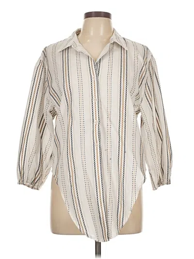 Pre-owned Tommy Hilfiger 3/4 Sleeve Button Down Shirt In White