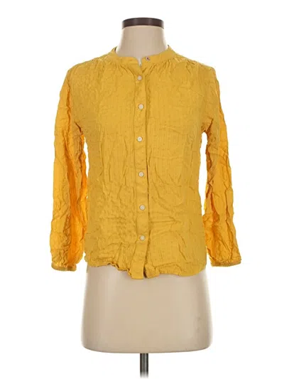 Pre-owned Tommy Hilfiger 3/4 Sleeve Button Down Shirt In Yellow