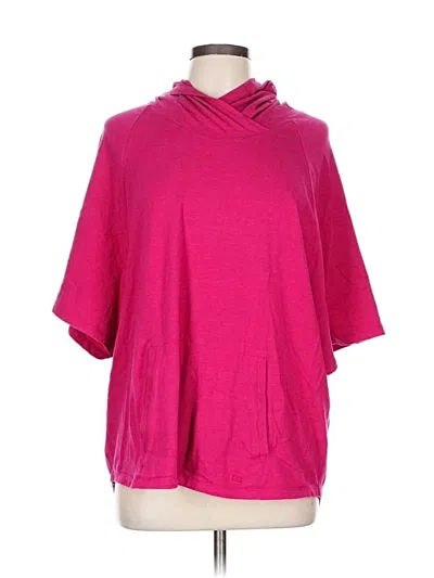 Pre-owned Tommy Hilfiger 3/4 Sleeve Top Pink Solid Pattern Cowl Neck Tops